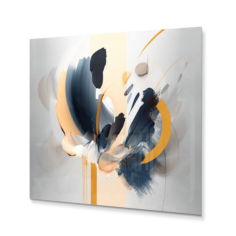 Designart "Abstract Flower Painting" Abstract Metal Wall Art