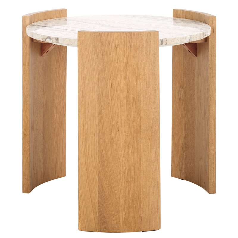 SAFAVIEH Couture Damarcus Travertine Accent Table - 20"W x 20"D x 20"H