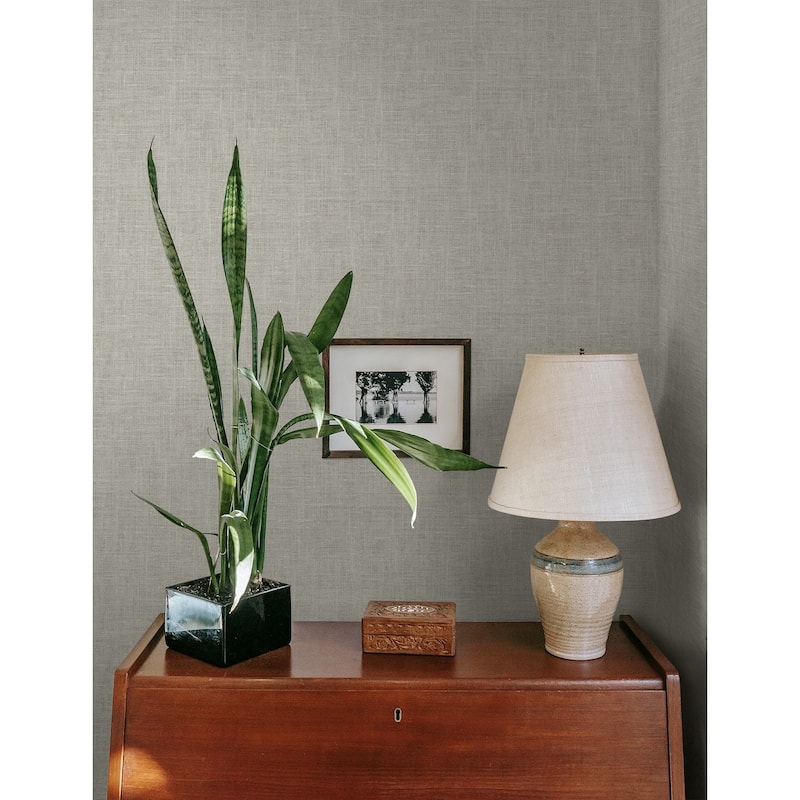 Seabrook Designs Jocelyn Faux Linen Unpasted Wallpaper