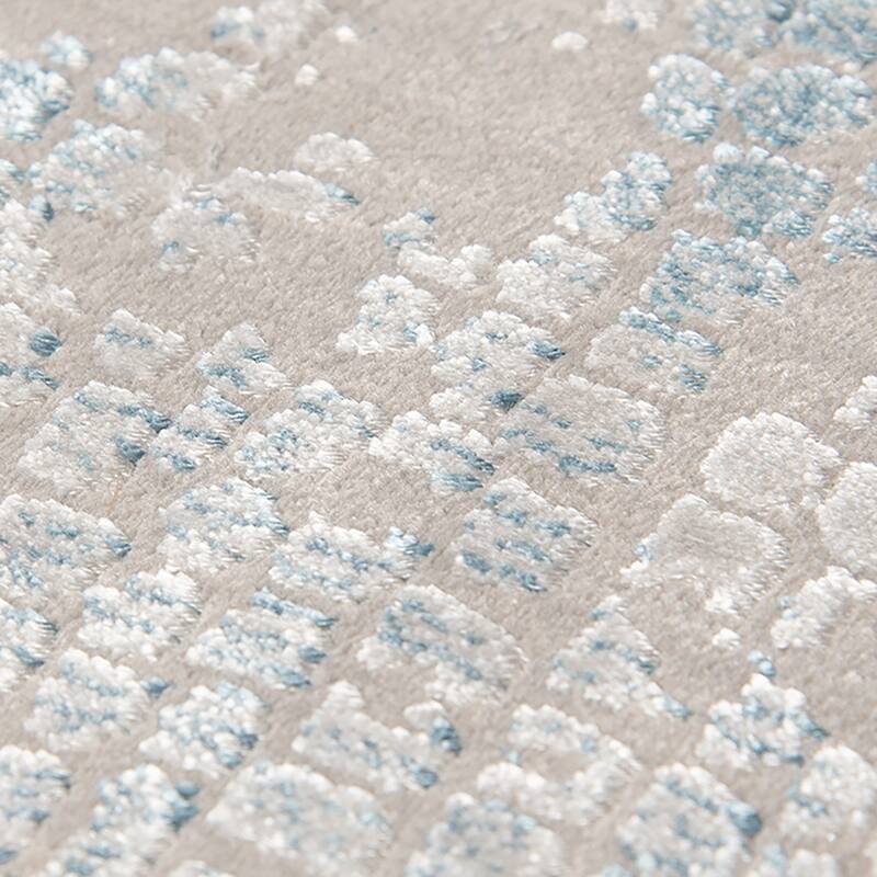 Aspen Modern Grey/Blue Abstract Viscose Area Rug