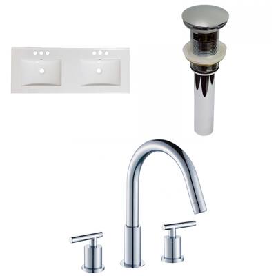 American Imaginations59-in. W 3H8-in. Ceramic Top Set In White Color - 40-in. - 49-in.