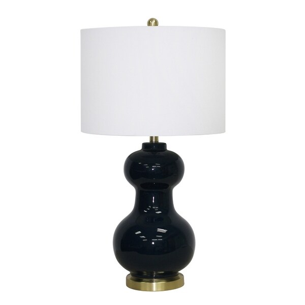 navy and copper table lamp