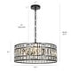 preview thumbnail 7 of 13, Aulia Modern 3-Light Black Crystal Drum Chandelier for Living Dining Room