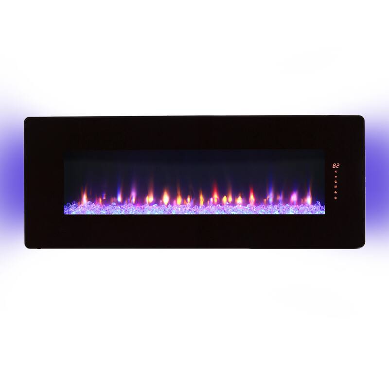 Modern Electric Fireplace Heater, 1400W, Realistic Flame Effects, CSA/UL Certified, for Wall or Tabletop Use - N/A