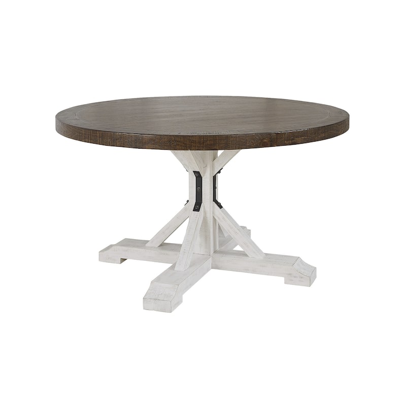 Signature Design by Ashley Valebeck Brown/White Dining Table - 54"W x 54"D x 30.13"H