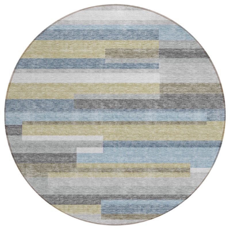HomeRoots Striped Transitional Rectangle Outdoor Rug