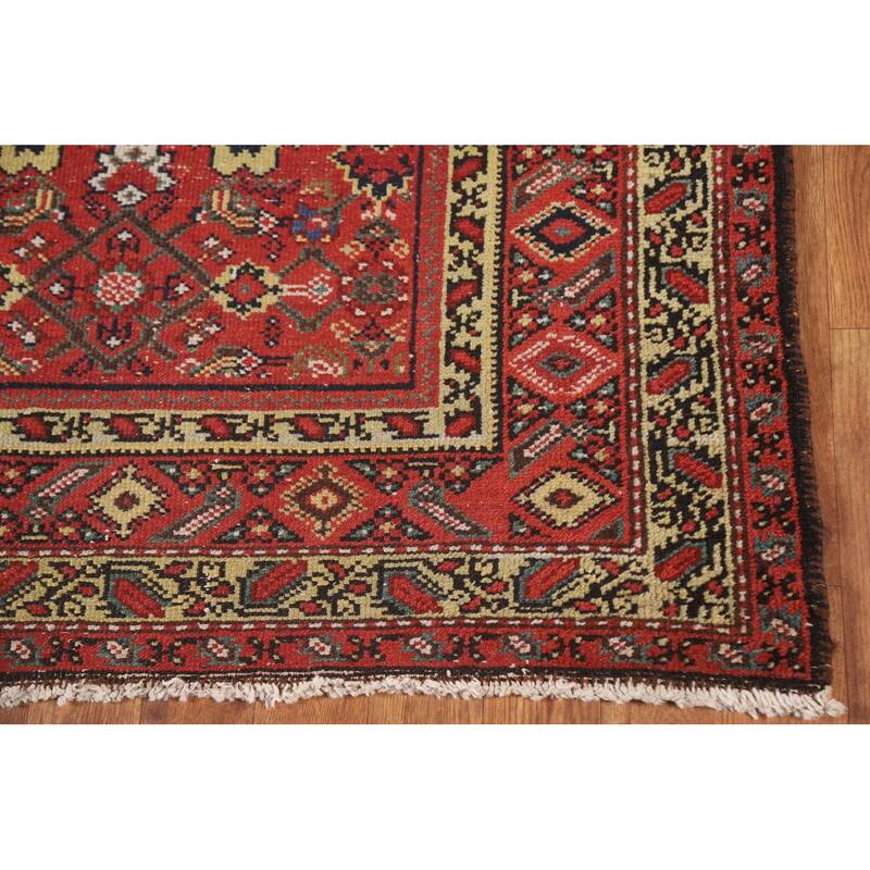 Pre-1900 Antique Bakhtiari Persian Runner Rug Handmade Wool Carpet - 3'4"x 15'8"