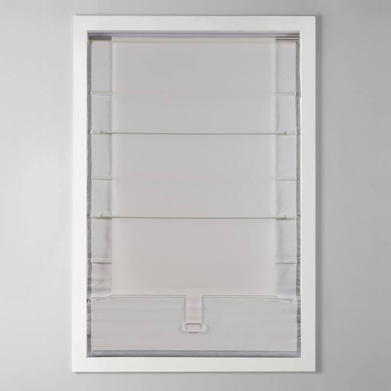 Basketweave Room Darkening Cordless Roman Shade