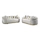 preview thumbnail 2 of 2, Furniture of America Urgoto Glam 2-Piece Beige Polyester Fabric Button Tufted Sofa Set