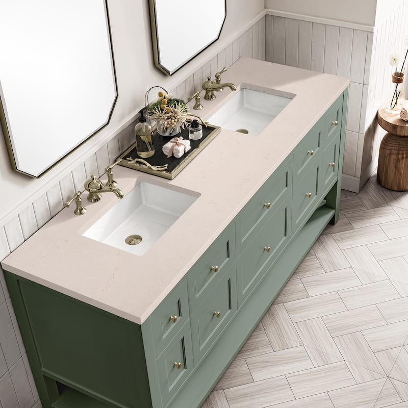 James Martin Vanities Breckenridge 72" Double Vanity, Smokey Celadon
