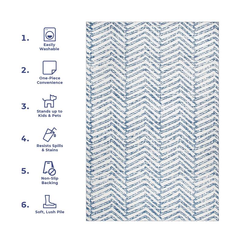 Nuloom Rosanne SpinClean Machine Washable Geometric Area Rug