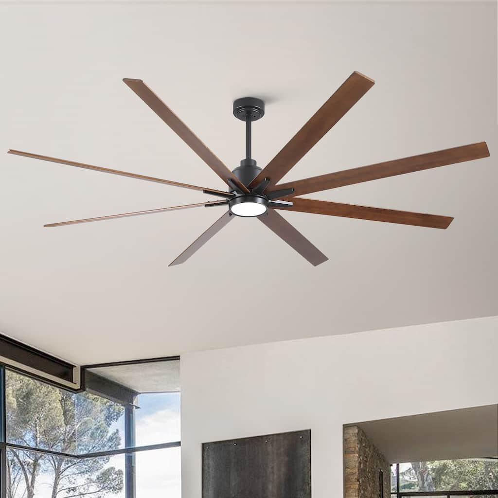 84" Black Low Profile Ceiling Fan with Light