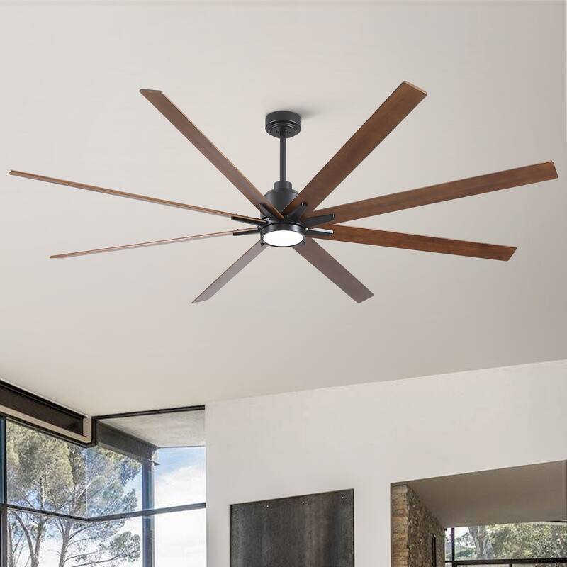 84" Black Lowe Profile Ceiling Fan with Light - Black