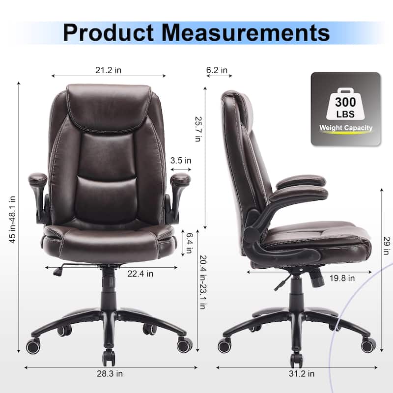 High-Back Executive Office Chair Wide Reclining Seat