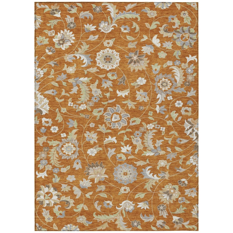 HomeRoots Floral Transitional Rectangle Outdoor Rug