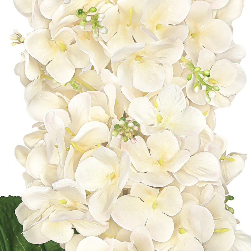Set of 2 Deluxe Ivory Cream Artificial Cone Hydrangea Flower Stem Spray 34in - 35" L x 5" W x 5" DP