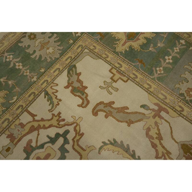 Hand Knotted Oriental 100% Wool Carpet Traditional All-Over Beige & Ivories Ziegler Area Rug - 12' 1'' X 12' 0''