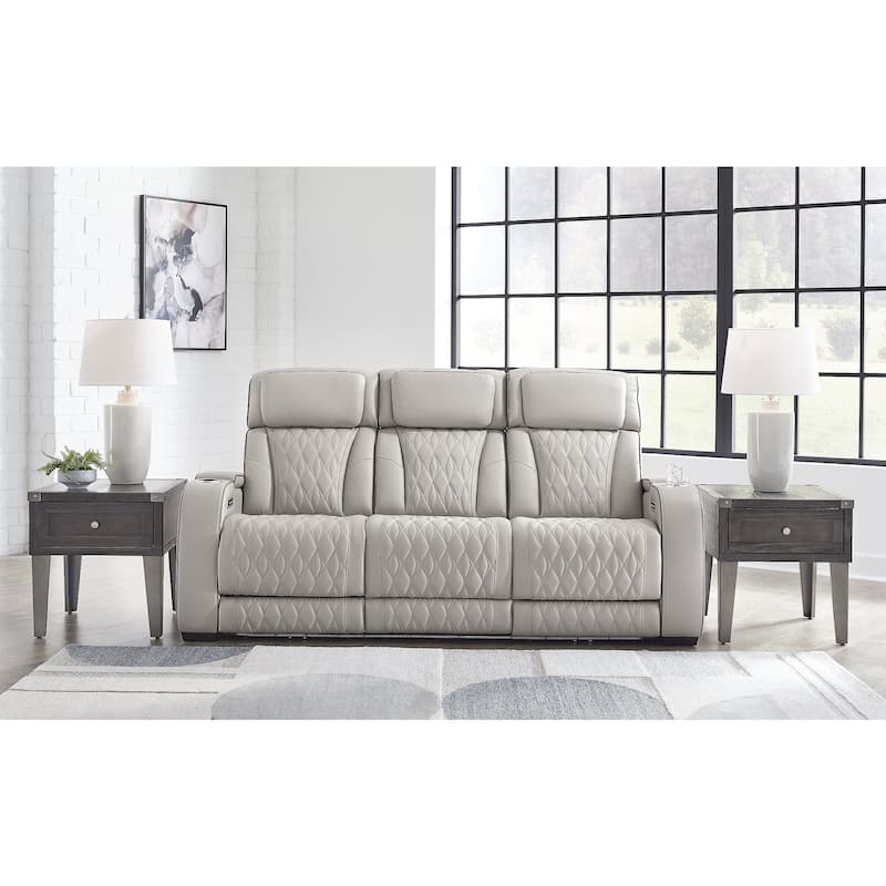 Signature Design by Ashley Boyington Gray Power Reclining Sofa - 86" W x 38.5" D x 44.5" H