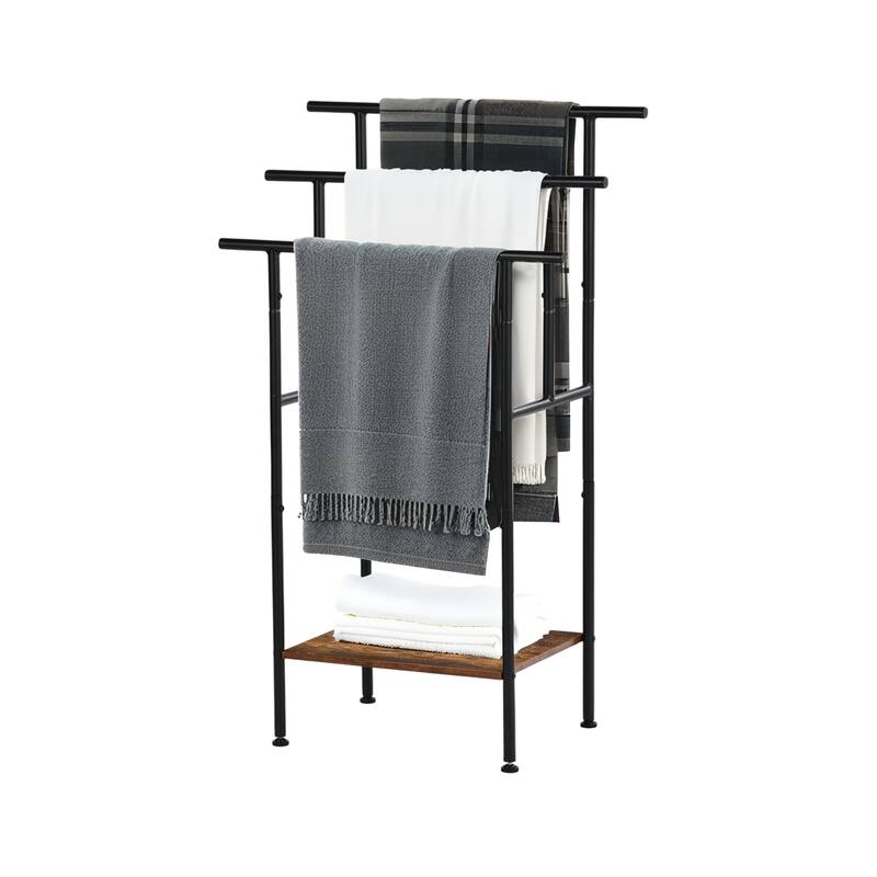 Homy Casa Bathroom Towel Rack with 3 Bars & Storage Shelf