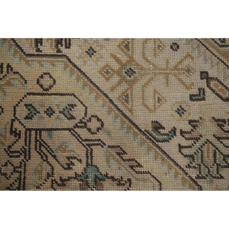 Hand Knotted Oriental 100% Wool Carpet Traditional Medallion Peach Tabriz Area Rug - 9' 7'' X 6' 5''