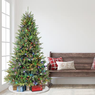 Puleo International 7.5 ft Pre-Lit Fraser Fir Artificial Christmas Tree