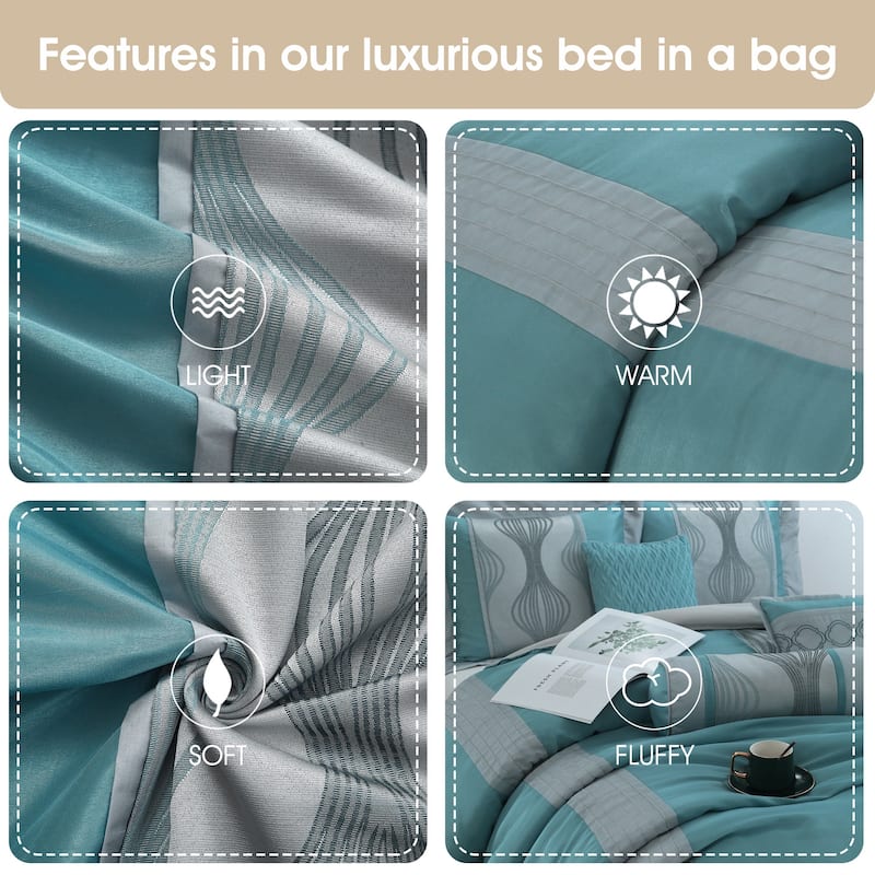 Nanshing Daniella 7-Piece Modern Geometric Comforter Set