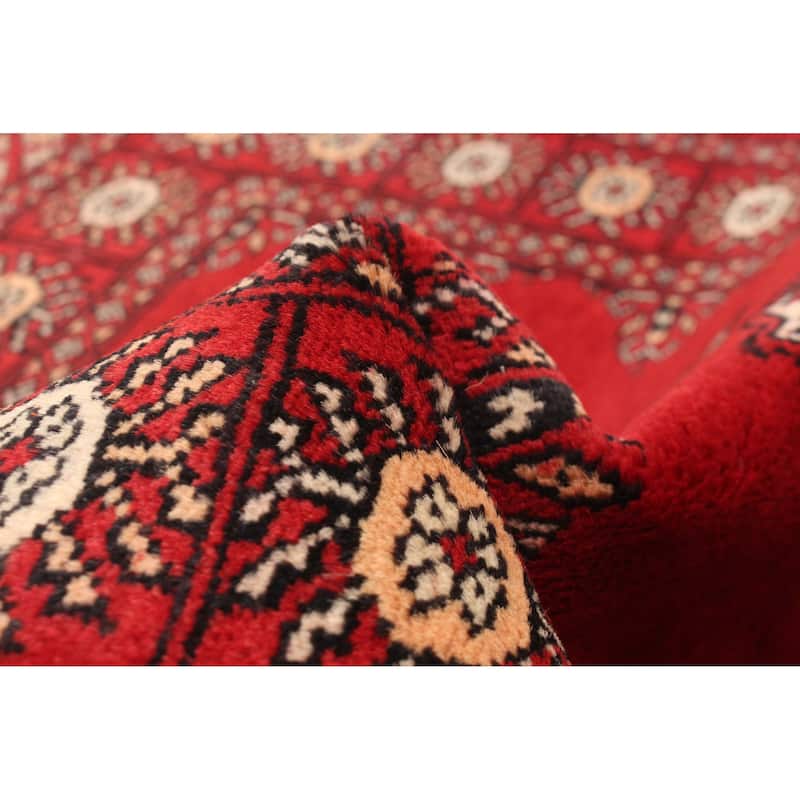 ECARPETGALLERY Hand-knotted Finest Peshawar Bokhara Red Wool Rug - 2'8 x 4'0