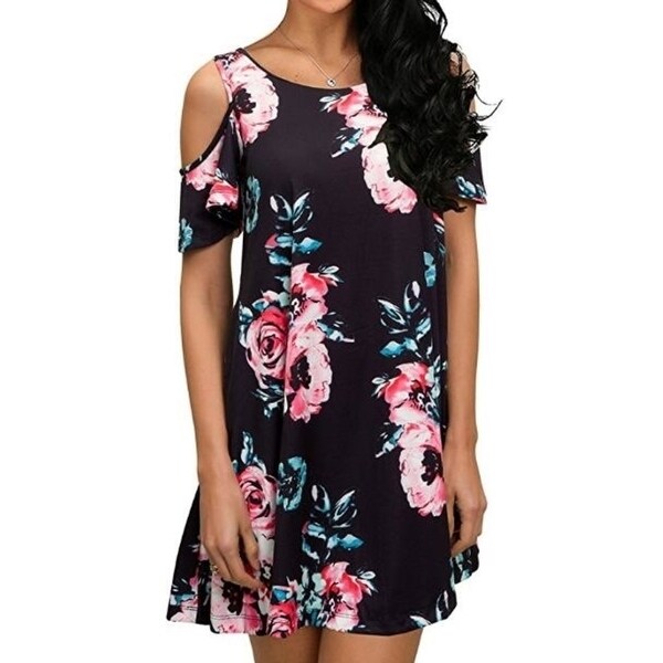 ladies cold shoulder summer dresses