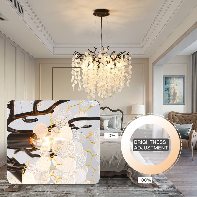 Modern Crystal Chandelier, Tree Branch Chandeliers Adjustable Height