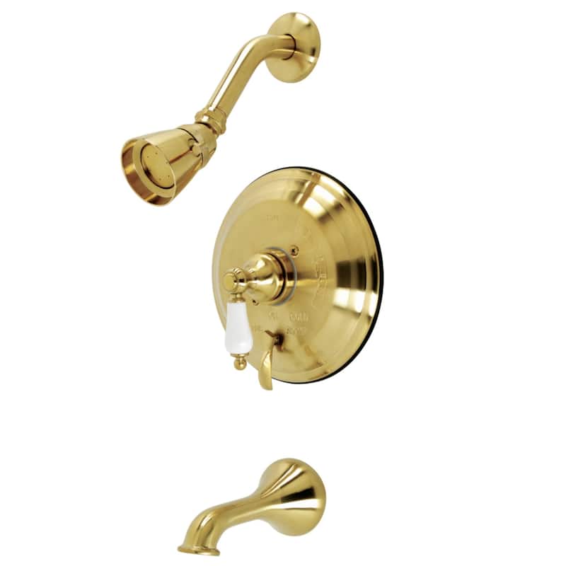 Restoration Tub and Shower Faucet - Brushed Brass