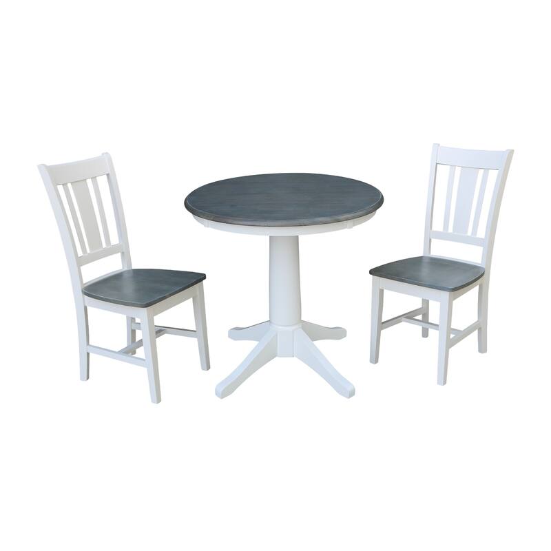 30" Round Top Pedestal Table with 2 San Remo Chairs