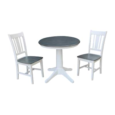 30" Round Top Pedestal Table with 2 San Remo Chairs