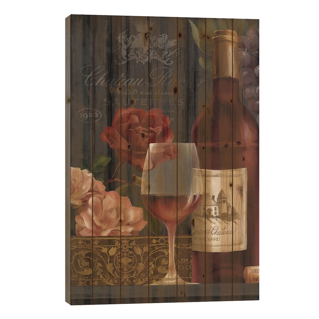 Chateau Wine I Print On Wood by Conrad Knutsen - Multi-Color