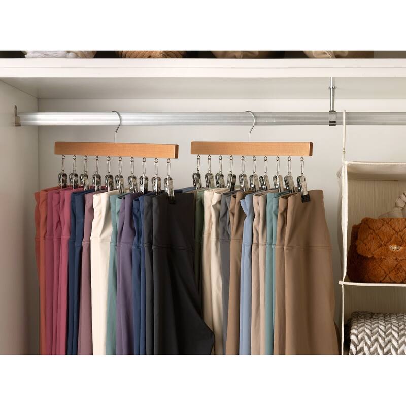 2-pack Hat Rack, Multi-Use Pants Hangerb with 10 Adjustable Stainless Steel Clips