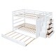preview thumbnail 9 of 13, Multifunctional Design Wood Bunk Bed with Storage Drawers, Solid Construction, Safety Guaranteed, White
