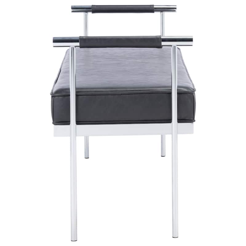 SAFAVIEH Pinkey Glam Long Rectangle Cushion Bench with Arms - 48" W x 17.3" L x 24.8" H - 48Wx17Dx25H