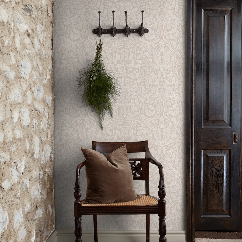 William Morris Acorn Hessian Wallpaper