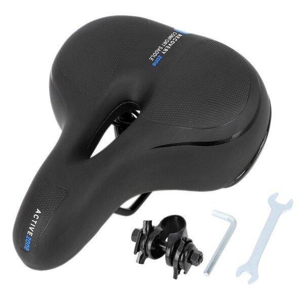 Bicycle Seat Padded Soft Cushion Bike Saddle with Shock Absorbing Black Blue - Black, Blue. Opens flyout.