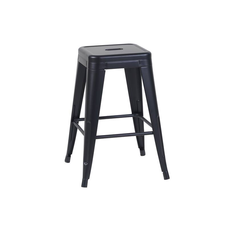 AC Pacific 24 Inch Industrial Stackable Metal Counter Stools Set of 4