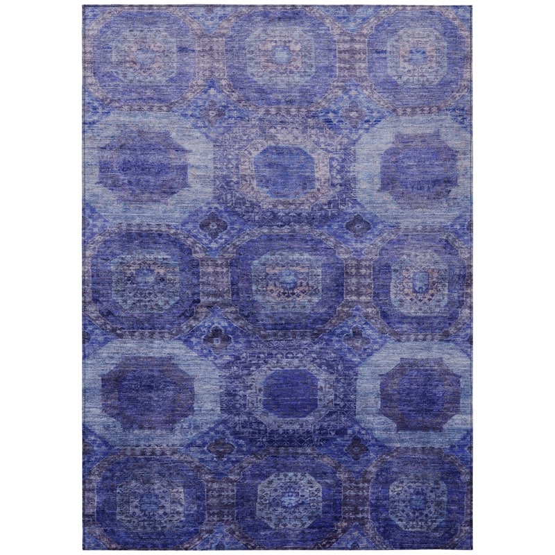 HomeRoots Medallion Transitional Rectangle Outdoor Rug