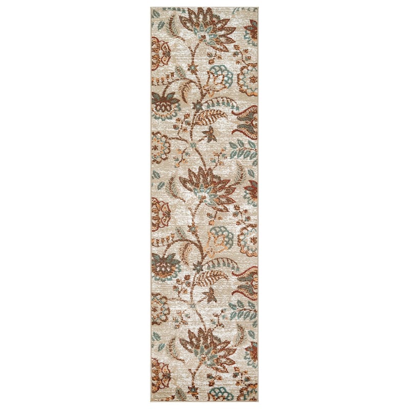 Beige Multi Floral Medallion Stylish and Durable Area Rug