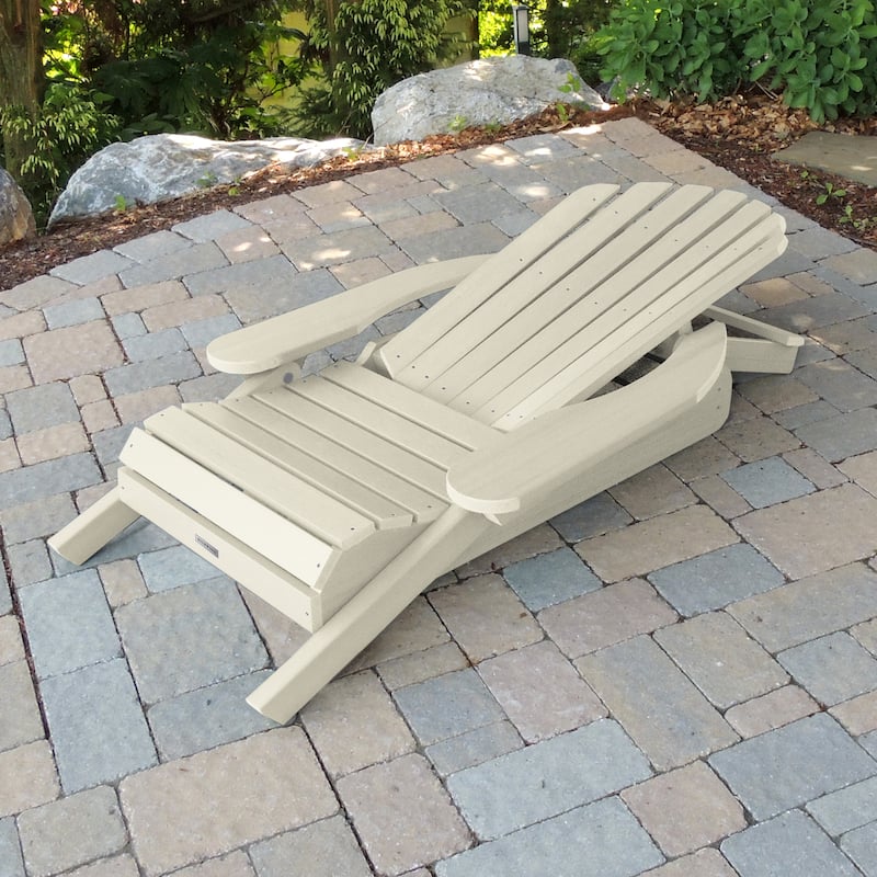 Eco-friendly Synthetic Wood Folding and Reclining Adirondack Chair