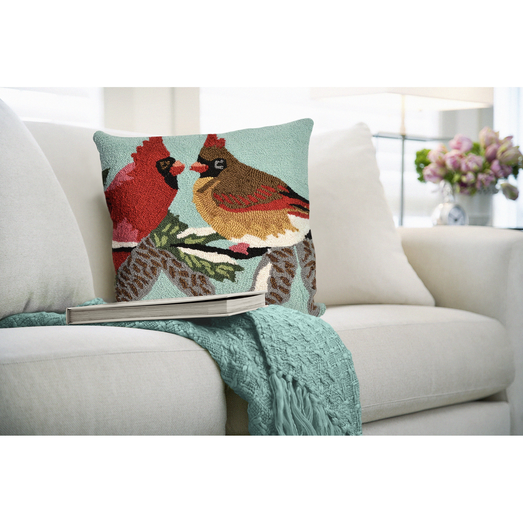 Liora Manne Frontporch Cardinals Indoor Outdoor Pillow Sky 18 Square On Sale Bed Bath Beyond 29746988