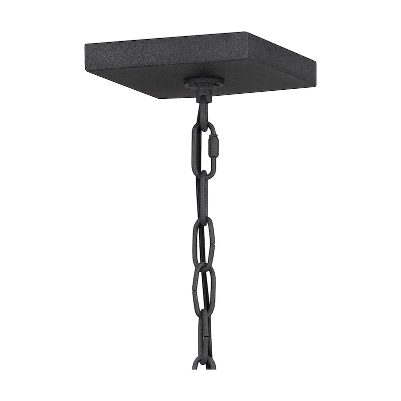 Mottled Black One Light Outdoor Hanging Lantern from the Stoneleigh Collection