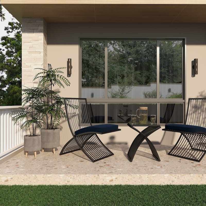 Magnesium Oxide Indoor Outdoor Planter with Wood Tripod Legs - Set of 2 White or Dark Gray - Roche River Decor