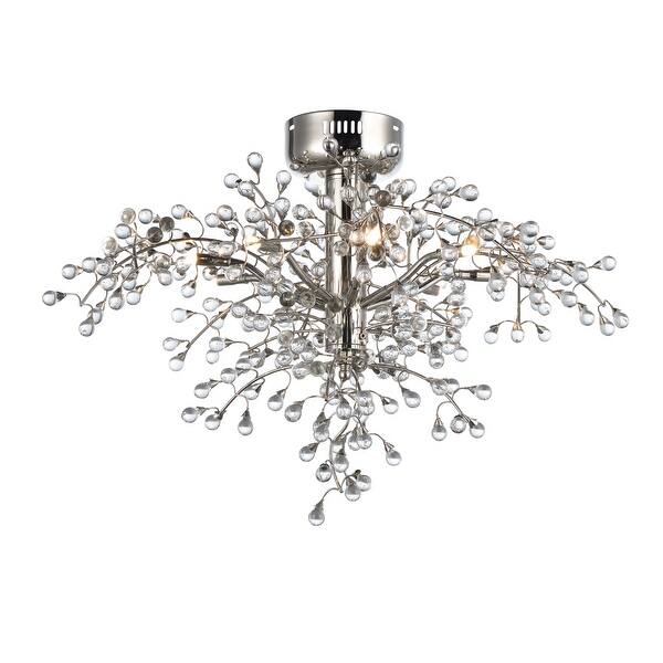 slide 2 of 4, Cluster 28.5" Wide Steel Semi Flush Mount Ceiling Light - Polished Nickel