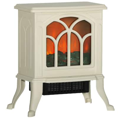 17" Freestanding Electric Fireplace Stove, Fire Place Heater with Overheat Protection, 750W/1500W