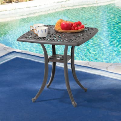 Aluminum Outdoor Patio End Table Bistro Table Dining Table