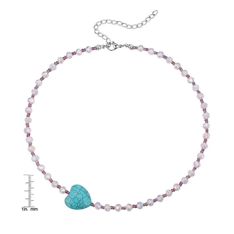 Victoria Townsend Silver Plated Simulated Turquoise & Multi Bead Necklace
