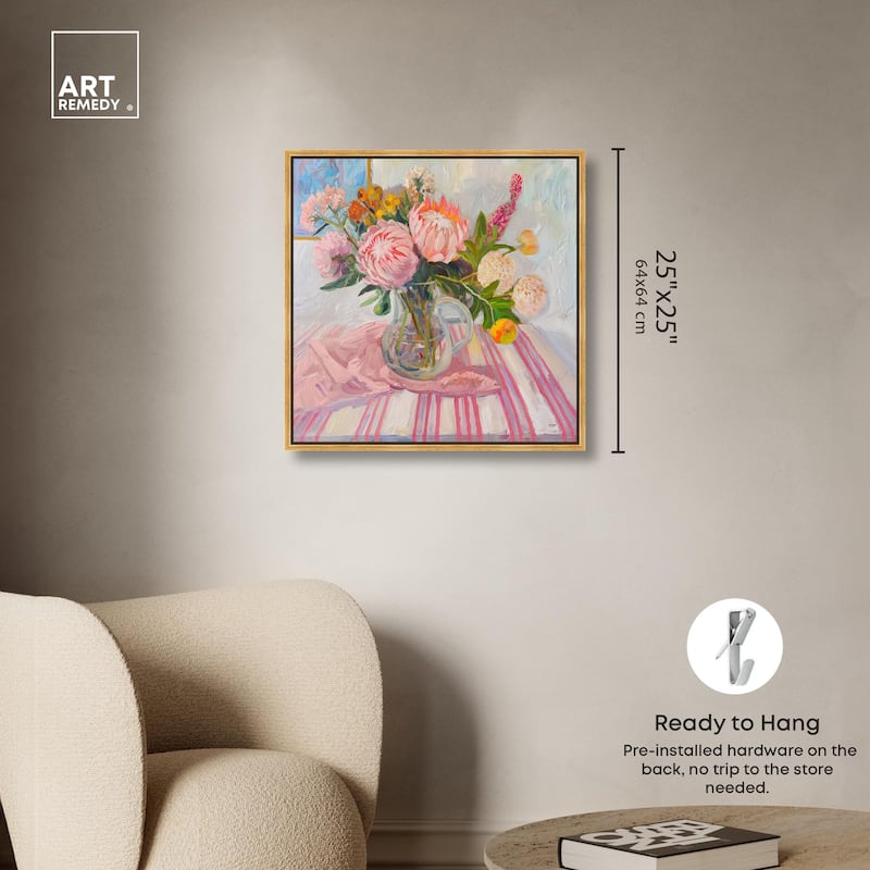 Pink Protea Pitcher Canvas by Art Remedy